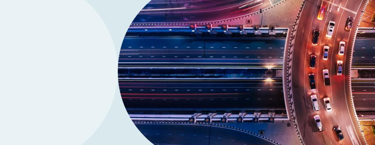 Image showing a highway interchange at night.